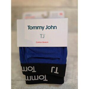 Tommy John Mens 2-Pack Cotton Stretch Boxer Briefs Size M Blue & Black